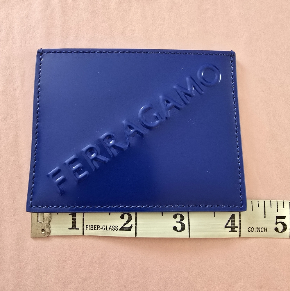 Ferragamo Leather Card Case Lapis Blue - Picture 5 of 7